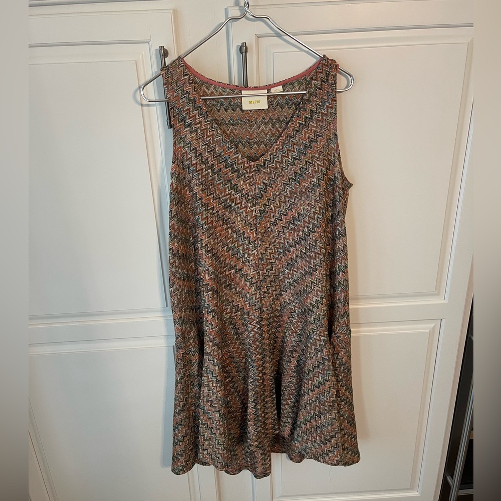 Maeve Chevron drop waist dress